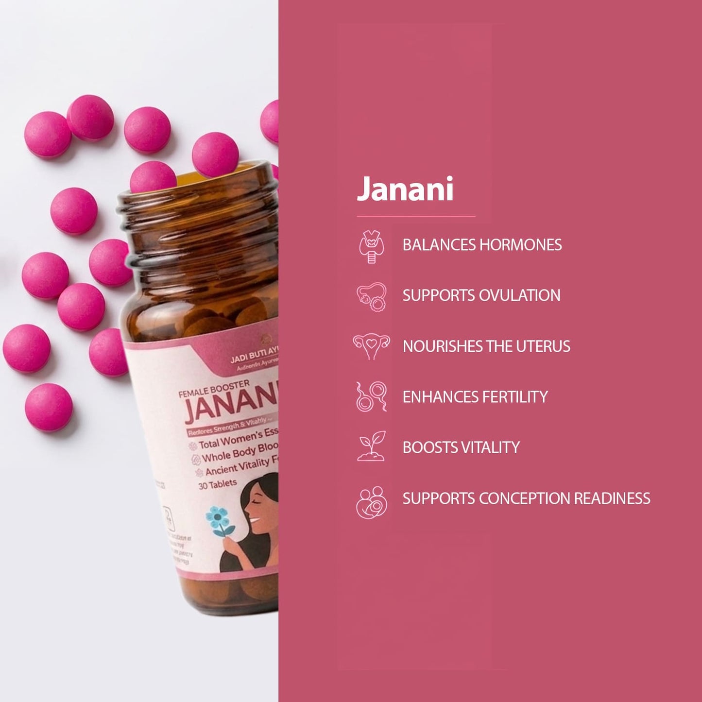 Janani Fertility Formula Tablets for Women | 30 Tablets